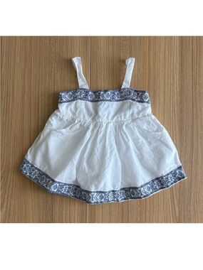 Tahari Baby Cotton Embroidered Sun Dress 3-6M White Smocked Summer Cute Party